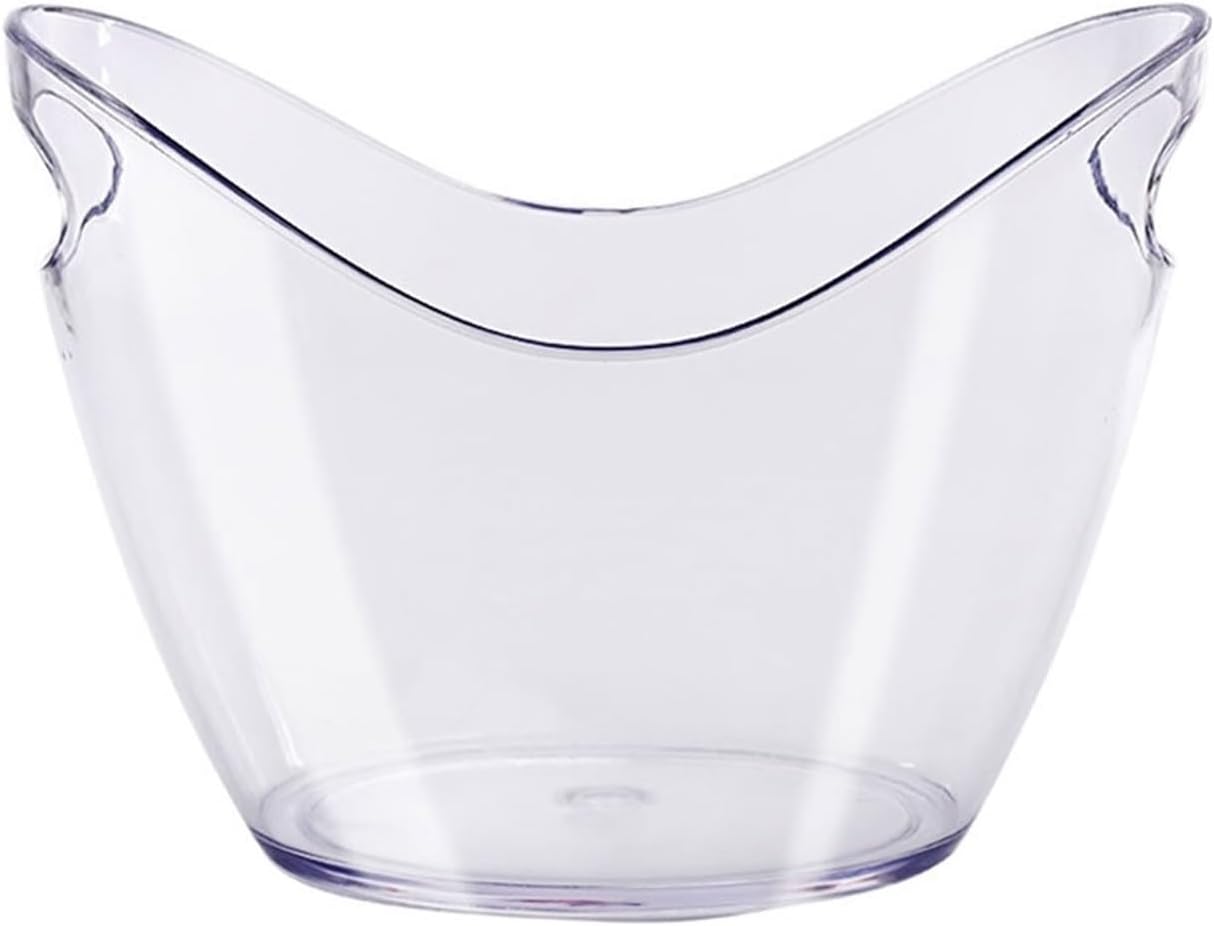 ice buckets 8L Acrylic Ice Bucket Tub Oval Storage Champagne Bottles For Drinks And Parties(Clear)