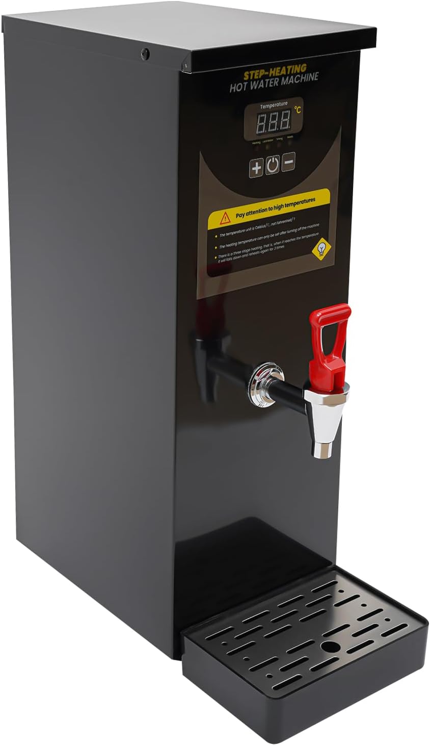 Step-Heating Commercial Hot Water Dispenser, Adjustable Temperature Electric Water Boiler, 8L/2.11gal Large Capacity Water Boiler for Homes, Caterers, Restaurants, Offices and Stores