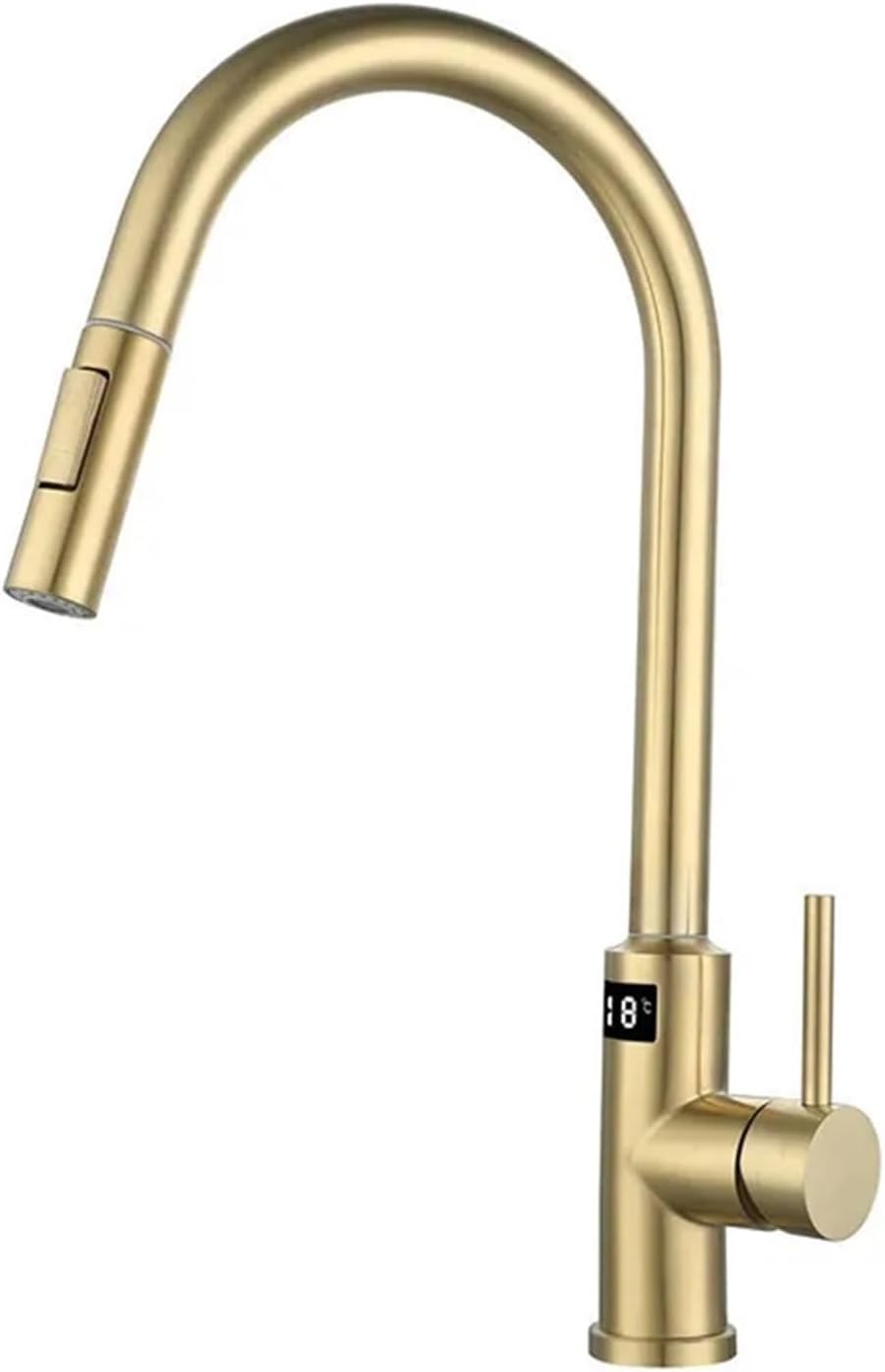 304 Stainless Steel Kitchen Faucet Touch Sensitive Hot and Cold Hydroelectricity Intelligent Faucet(Nikcel Gold)