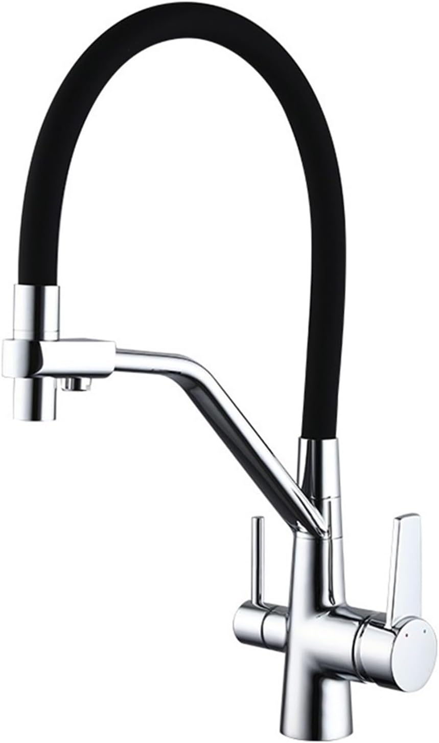 Filter Kitchen Faucet 360 ° Rotation Purification Kitchen Tap Household Sink Washing Faucet(Chrome)