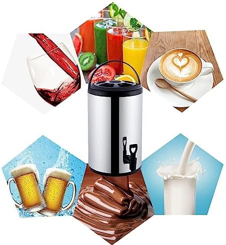 Stainless Steel Hot Water Dispenser 6L/8L/10L/12L, Insulated Commercial Coffee Urn with Faucet, Thermostat Control, Keeps Water Hot for 10-12 Hours, Black Catering Urn