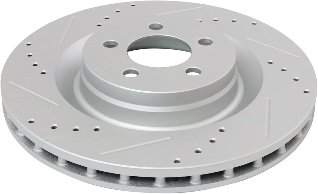 TRQ Performance Front Brake Pad and Rotor Set Ceramic Coated Drilled Slotted Vented Rotors Compatible with 2005-2014 Chrysler 300 2006-2019 Dodge Challenger 2006-2018 Charger 2006-2008 Magnum