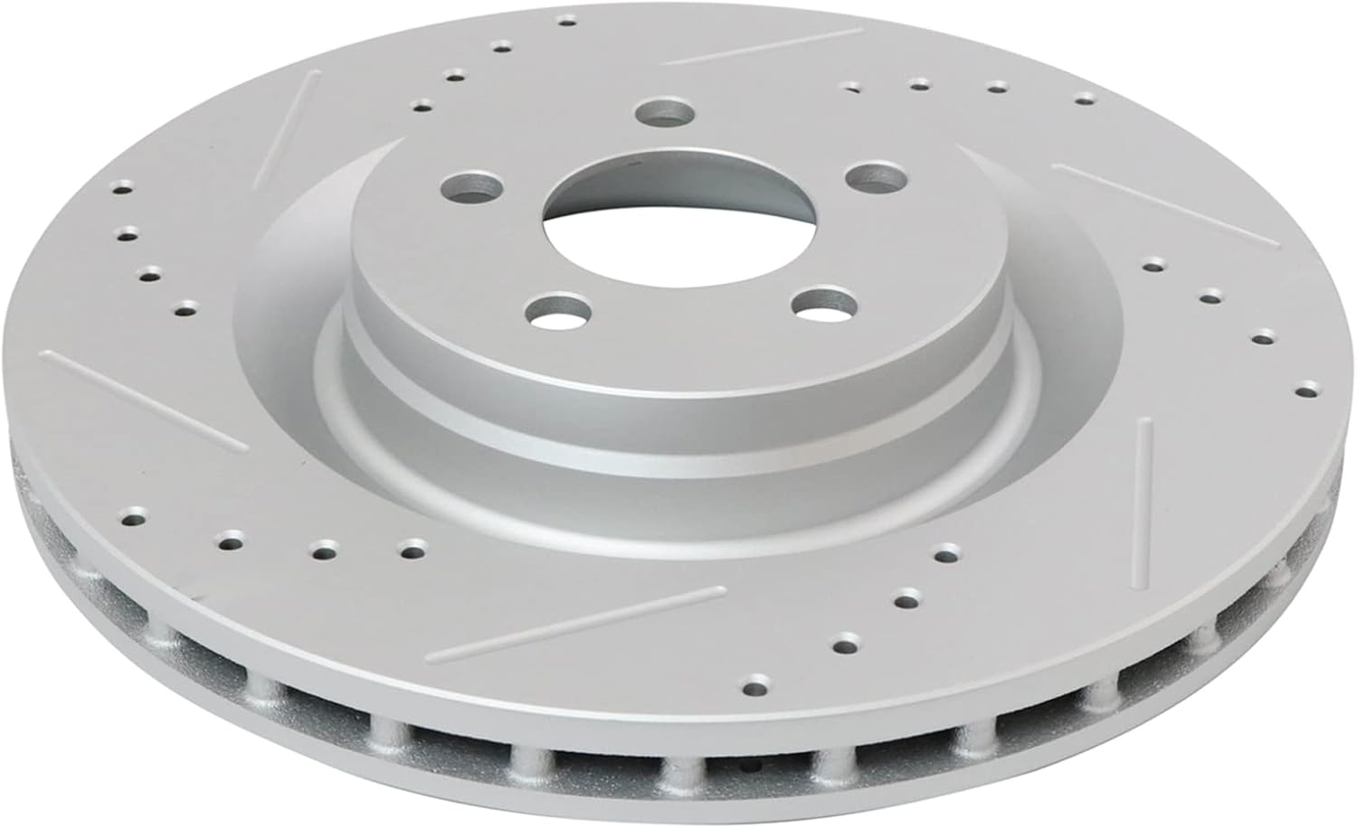 TRQ Performance Front Brake Pad and Rotor Set Ceramic Coated Drilled Slotted Vented Rotors Compatible with 2005-2014 Chrysler 300 2006-2019 Dodge Challenger 2006-2018 Charger 2006-2008 Magnum