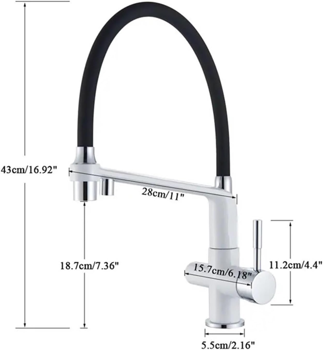 Purified Kitchen Faucet Spray Stream Modes Click Button Drink Water Hot Cold Filter Mixer Tap(White)