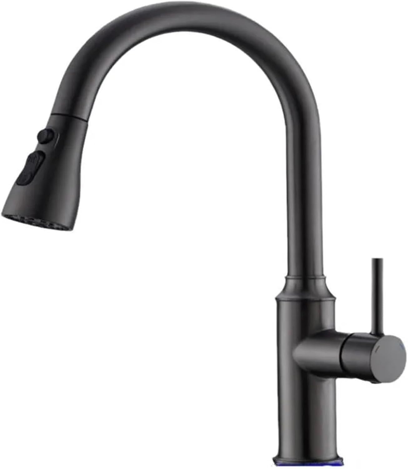 Kitchen Pull-Out Faucet Hot and Cold Water Sink Stainless Steel 360 Rotating Telescopic Faucet(Black)