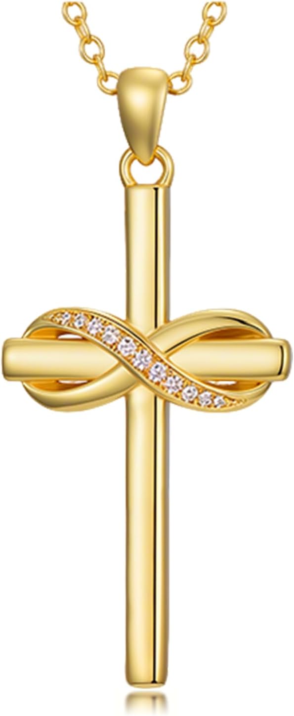 18K Gold Cross Pendant for Women Gold Cross Necklace 18K Gold Jewelry Religious Gift