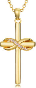 18K Gold Cross Pendant for Women Gold Cross Necklace 18K Gold Jewelry Religious Gift