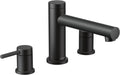 Moen T393BL Align 2-Handle Deck Mount Modern Roman Tub Faucet Trim Kit, Valve Required, Matte Black