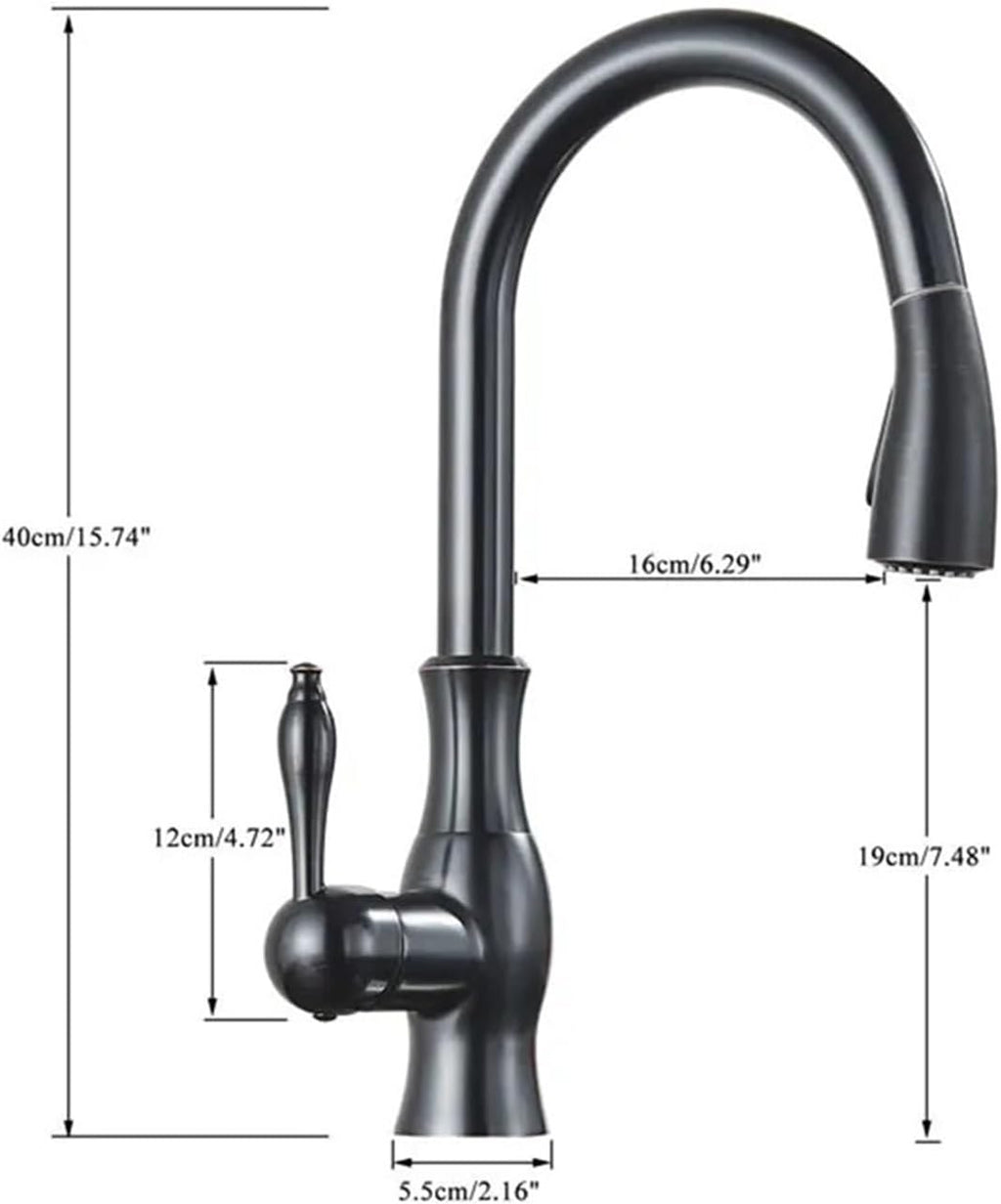 Kitchen Faucets Pull Out Kitchen Sink Mixer Tap Single Lever Hot Cold Water Mixer Tap(Gold)