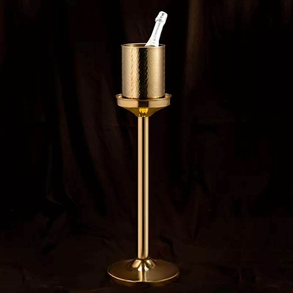 GAGALU Floor-Standing Stainless Steel Champagne Bucket Set, Housewarming Decoration, Bar KTV Christmas Family Kitchen Party Ice Bucket,F