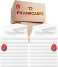 Belem Bulk Pillow Cases(72 Pack) -King Size Envelope Closure Pillow Protectors(21x37) -Polycotton White Pillow Cases Bulk -300 TC- Bedding Essentials -Ideal for Hotels, Hospitals, Vacation Rentals