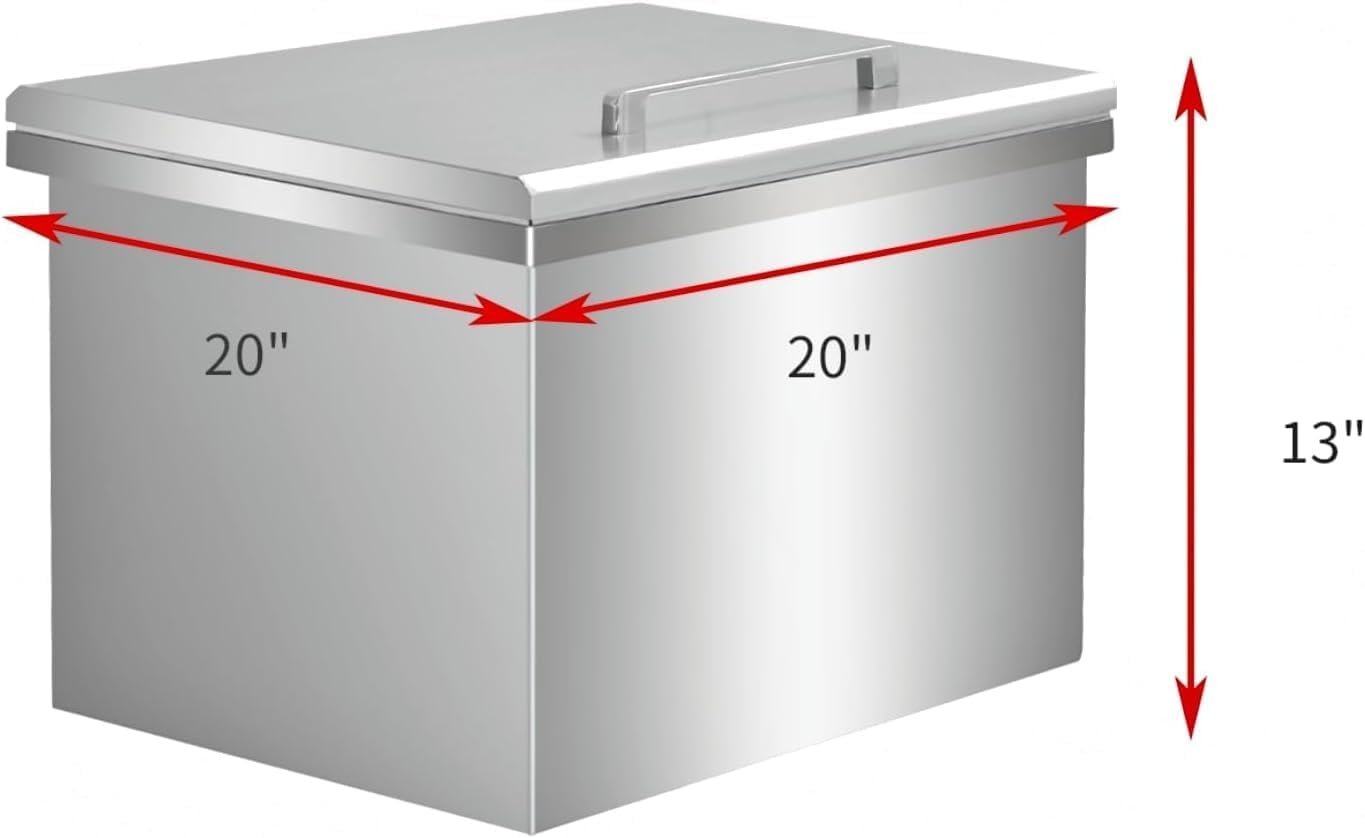 Commercial Stainless Steel Drop-in Ice Bin Chest – Insulated Bar Ice Well for Beverage Service