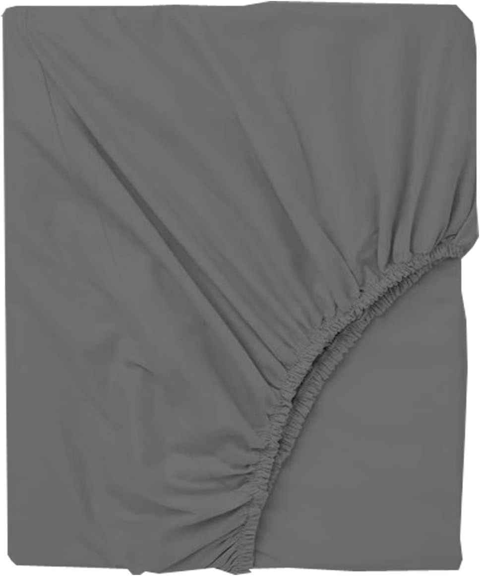 Pure 1000 Thread Count Egyptian Cotton- Sateen Weave- Olympic Queen(66' X 80') Dark Grey Sheet Set - 4-Piece 14'-18' Inches Standard Drop Length Elastic Bounded