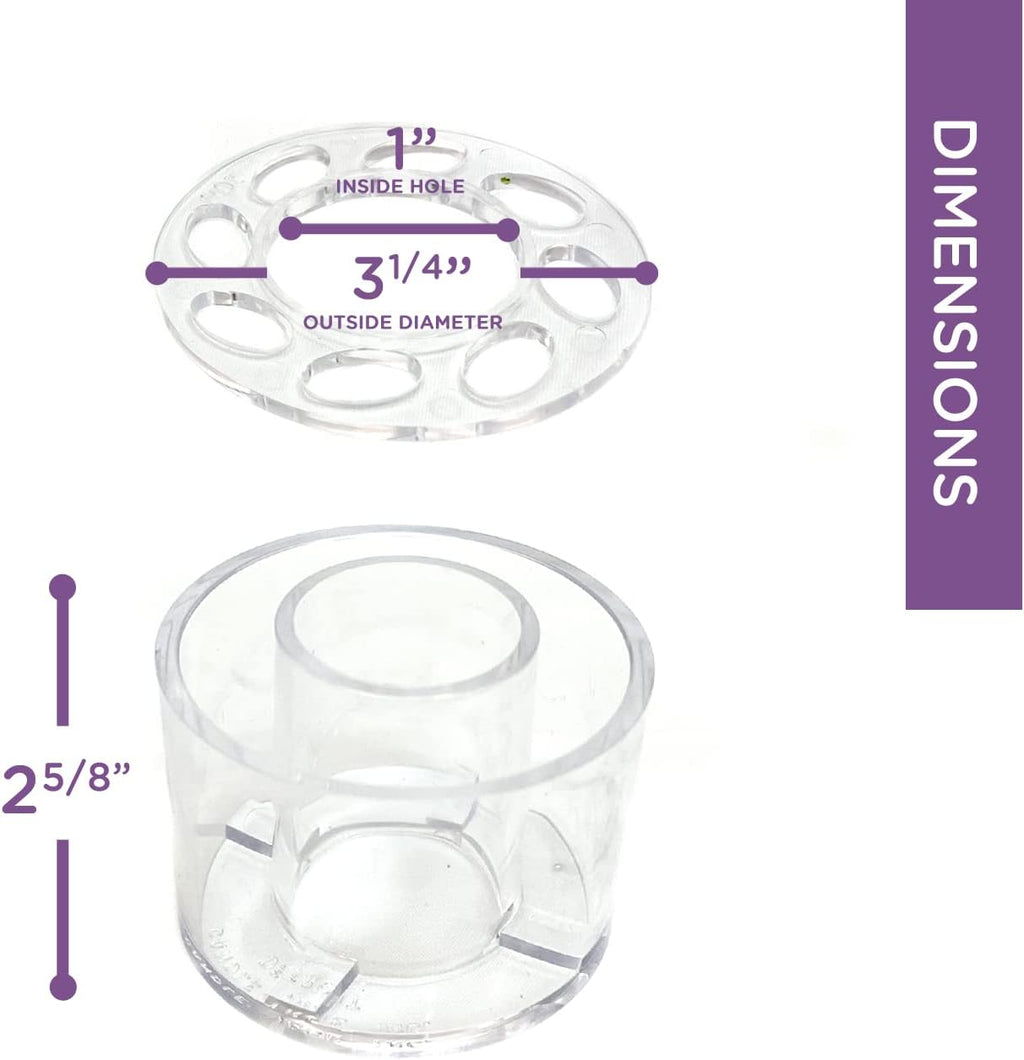 Floral Genius Case of 72 Candle Ring Vases 2-5/8' Diameter for Fresh and Artificial Flowers | Easy to Use | Water-Tight, Dishwasher Safe, Resuable Taper Candle Flower Frog Arrangement | USA Made