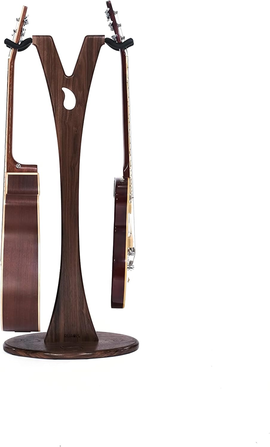 Ruach GS-1 Dual Acoustic and Electric Wooden Guitar Stand - Walnut