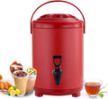 6L 8L 10L 12L Urn Boiler Hot and Cold Water Dispenser Stainless Steel Tea Hot Water Bottle with Faucet Portable Handle Large Capacity Sealing for Catering Office Hotels Party (Color : Red, Size : 12