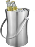 White Metal Double Walled Ice Bucket Set with Lid and Scoop (Size : 3L)