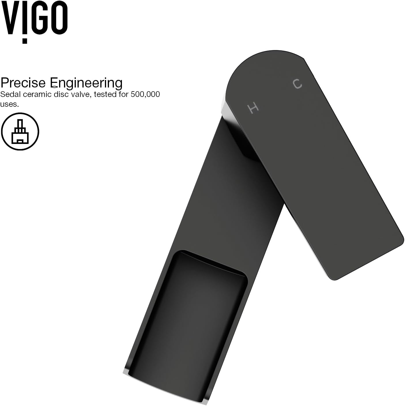 VIGO Amada Waterfall Single-Handle Single-Hole Mount Vessel Bathroom Sink Faucet, 10-Inch, Matte Black, Modern Design, Solid Brass, 1.2 GPM WaterSense & Ceramic Disc Valve, Corrosion-Resistant
