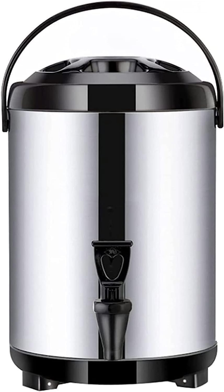 Hot Water Dispenser With Faucet, Stainless Steel, 6L/8L/10L/12L, Commercial Large Coffee Urn Insulated Barrel, Insulated For 10-12 Hours (Color : Black, Size : 12L)