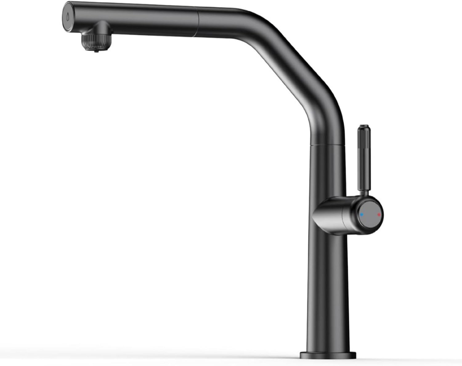 3 Way Pull Out Kitchen Faucet Brass 360° Swivel Single Handle 3 Way Filter Faucet for Kitchen Sink-Grey