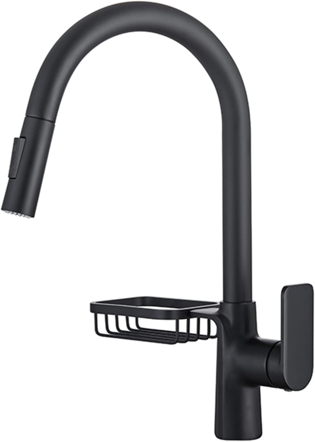 Single Handle Kitchen Faucet with Dual Function Cleaning and Basket Tap for Hot and Cold Sink(Matt Balck)