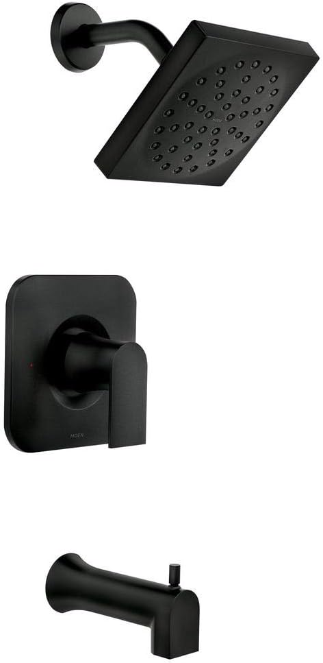 Moen Genta Single-Handle 1-Spray Tub and Shower Faucet in Matte Black (Valve Included)