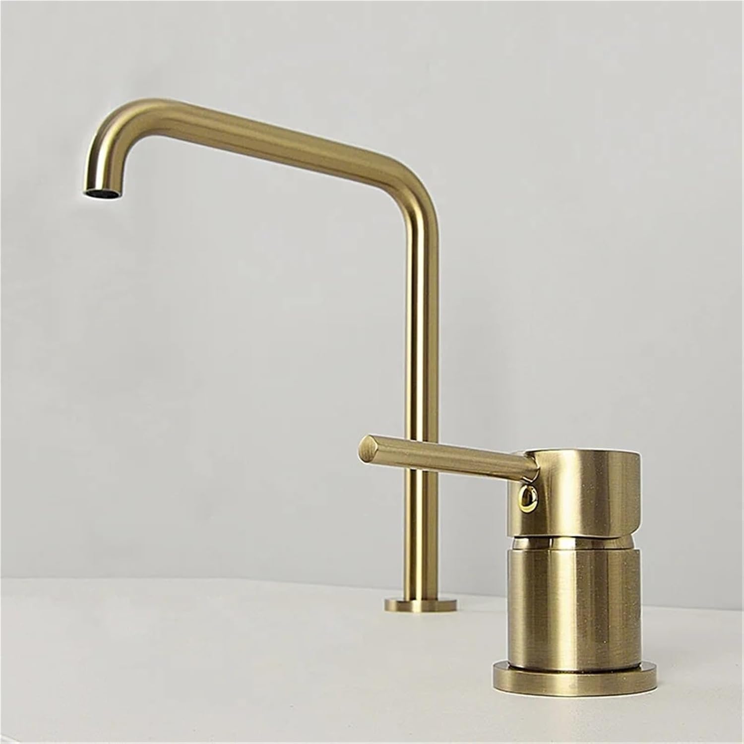 Widespread Kitchen Faucet 7 Pipe Long Water Tap Deck Mounted Kitchen Sink 360 Rotation Cold Hot Mixer(Brushed Gold)