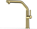 3 Way Pull Out Kitchen Faucet Brass 360° Swivel Single Handle 3 Way Filter Faucet for Kitchen Sink-Brushed Gold