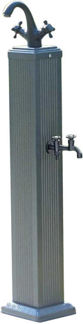 Cold and Hot Water Garden Water Column, Outdoor Vertical Antifreeze Faucet Yard Hydrant for Washing and Irrigation(Gray)