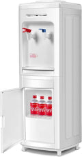 Rainfally Top Loading Water Cooler Dispenser, 3-5 Gallon Hot & Cold Dual-use Water Dispenser w/Bottom Storage Cabinet, Child Safe Lock, Energy-Saving Approved (White)