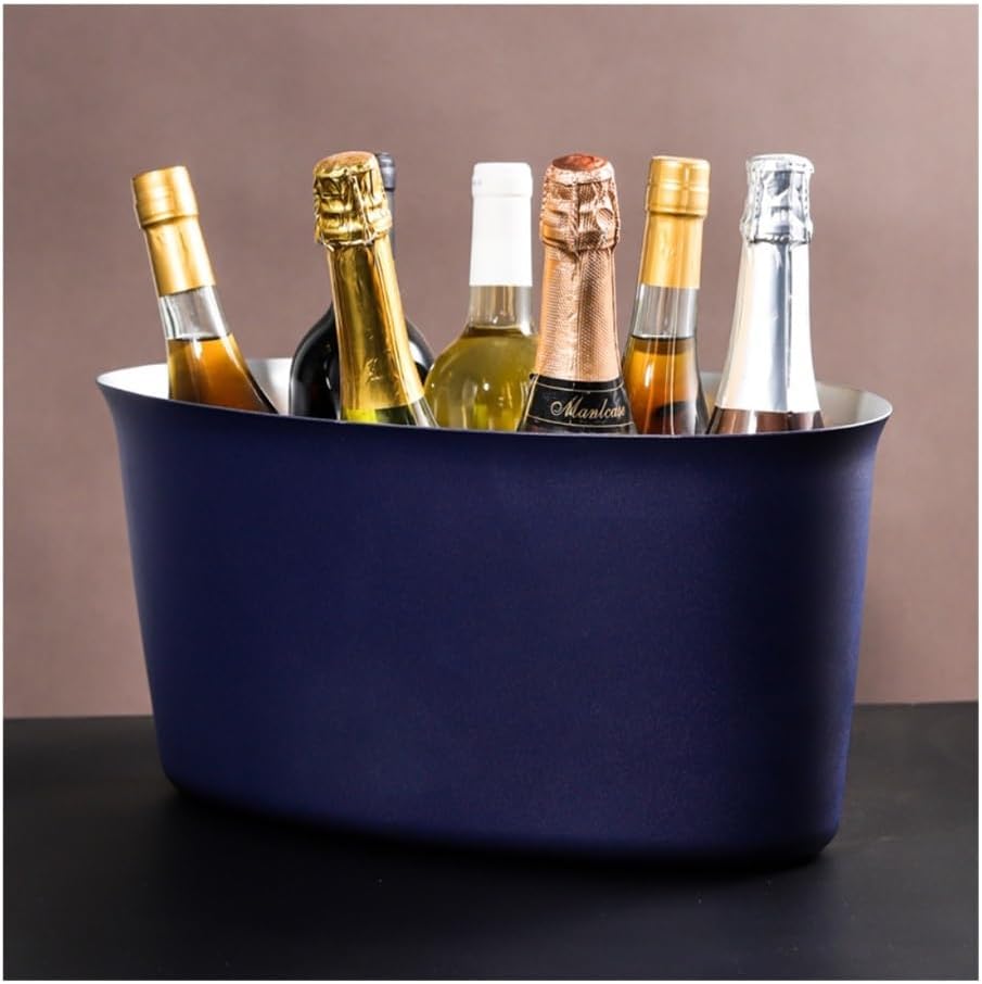 Iice Bucket, Large Champagne Ice Bucket Restaurant Wine Chiller Cooler,Ice Bucket for Parties(Blue)