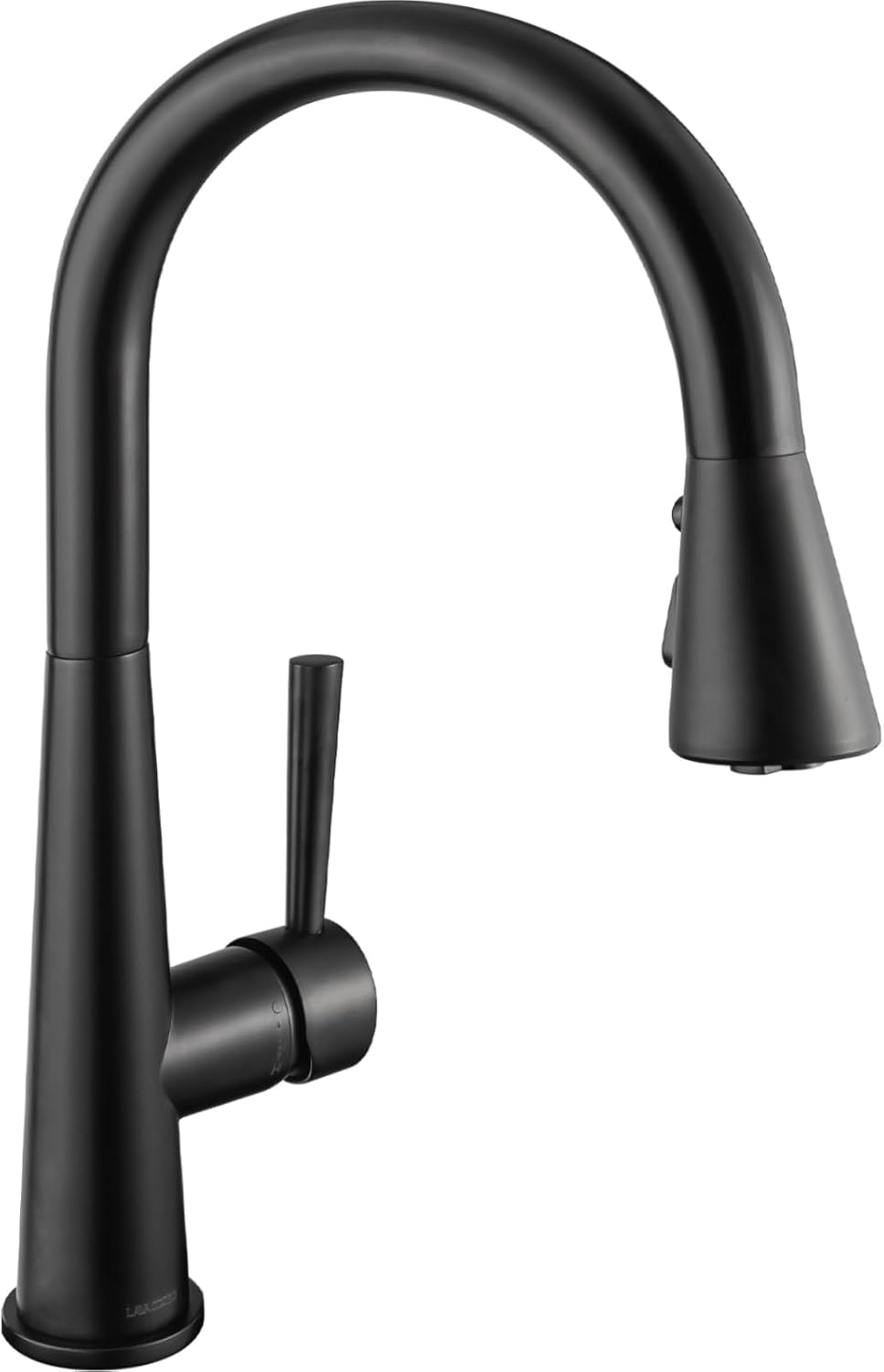 Matte Black Kitchen Faucet with Pull Down Sprayer, Lava Odoro Single Handle Kitchen Sink Faucet, Black Single Hole Kitchen Faucet with Magnetic Docking Spray Head and Deck Plate, KF321-MB
