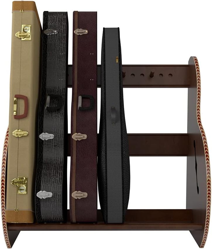 A&S Crafted Products Guitar Case Rack for Acoustics & Electrics - The Studio Deluxe (Regular) | Walnut | Made in U.S.A.