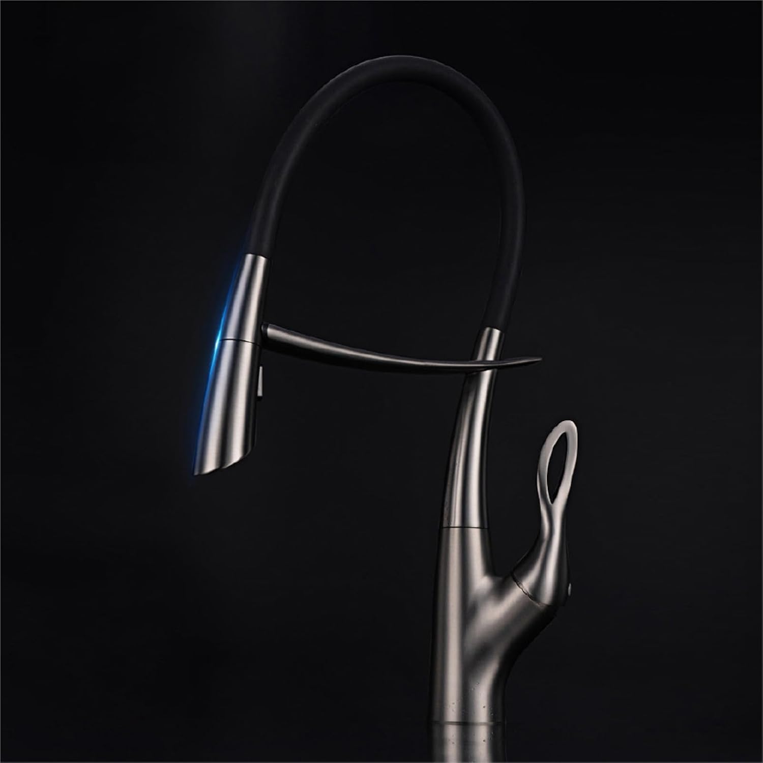 Silicone Magnetic Suction Kitchen Faucet-Single Handle Control Cold and Hot Water Basin Faucet with Single Hole(Titanium Gold)