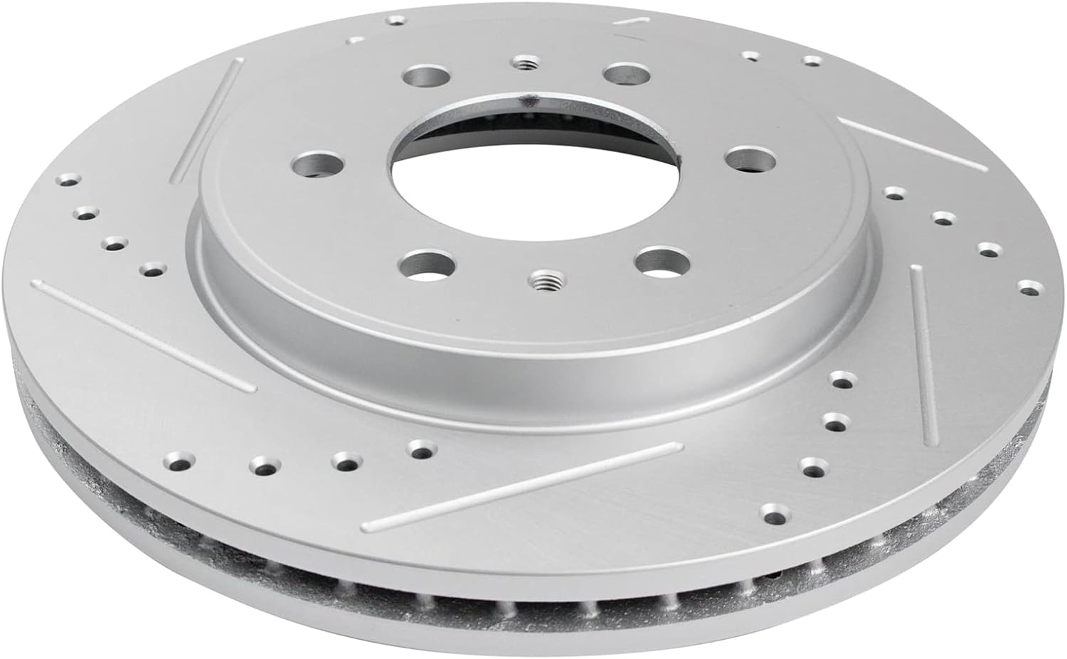 TRQ Performance Front Brake Pad and Rotor Set Ceramic G Coated Drilled Slotted Vented Rotors Compatible with 2009 Ford F-150