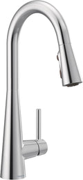 Moen Sleek Chrome Pulldown Kitchen Faucet Featuring Pull Down Sprayer with Power Boost, High Arc Modern Kitchen Faucet, One-Handle Easy Installation, 7864