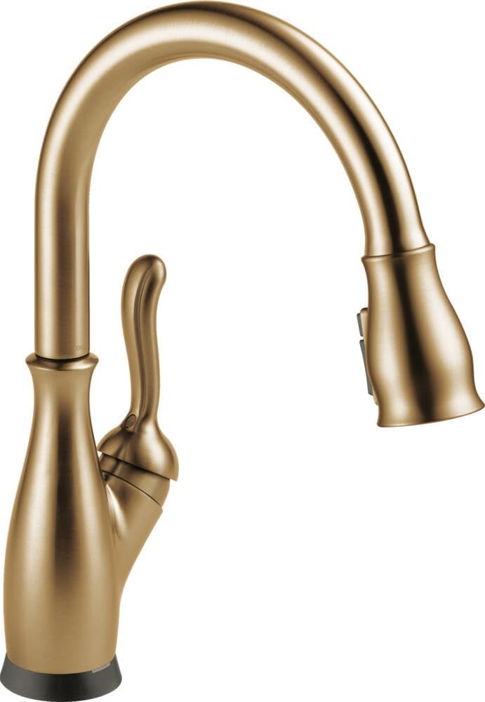 Delta Leland Touchless Kitchen Faucet with Touch Technology, Brushed Gold Kitchen Sink Faucet with Pull Down Sprayer, Single Hole, Champagne Bronze 9178TL-CZ-DST
