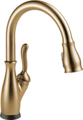 Delta Leland Touchless Kitchen Faucet with Touch Technology, Brushed Gold Kitchen Sink Faucet with Pull Down Sprayer, Single Hole, Champagne Bronze 9178TL-CZ-DST