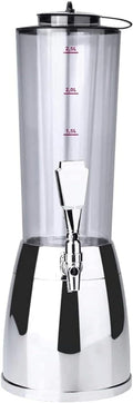 Drink Dispenser 2.5l Beverage Dispenser with Detachable Ice Tube Drink Dispenser with Faucet Buffet Drink Machine Picnic Bar Water Dispenser Beautiful Practical Beer (Silver)