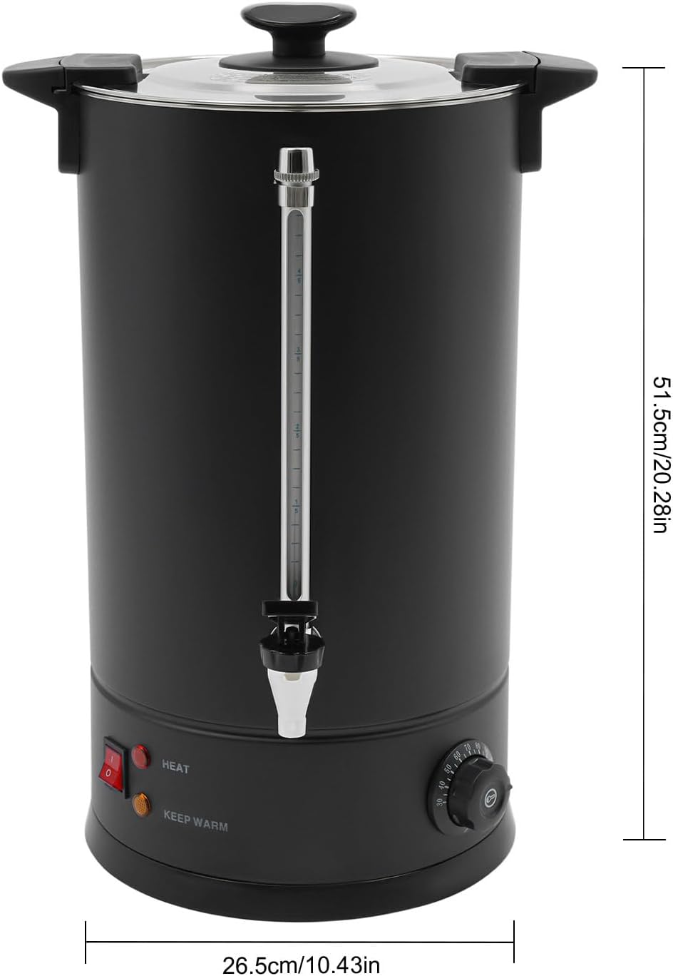 Commercial Coffee Urn, 15L/4Gal Stainless Steel Coffee Maker Brewer Hot Beverage Dispenser with Faucet, 1400W Hot Water Urn for Home Party Office, W10.4*H20.3in, Temperature Control