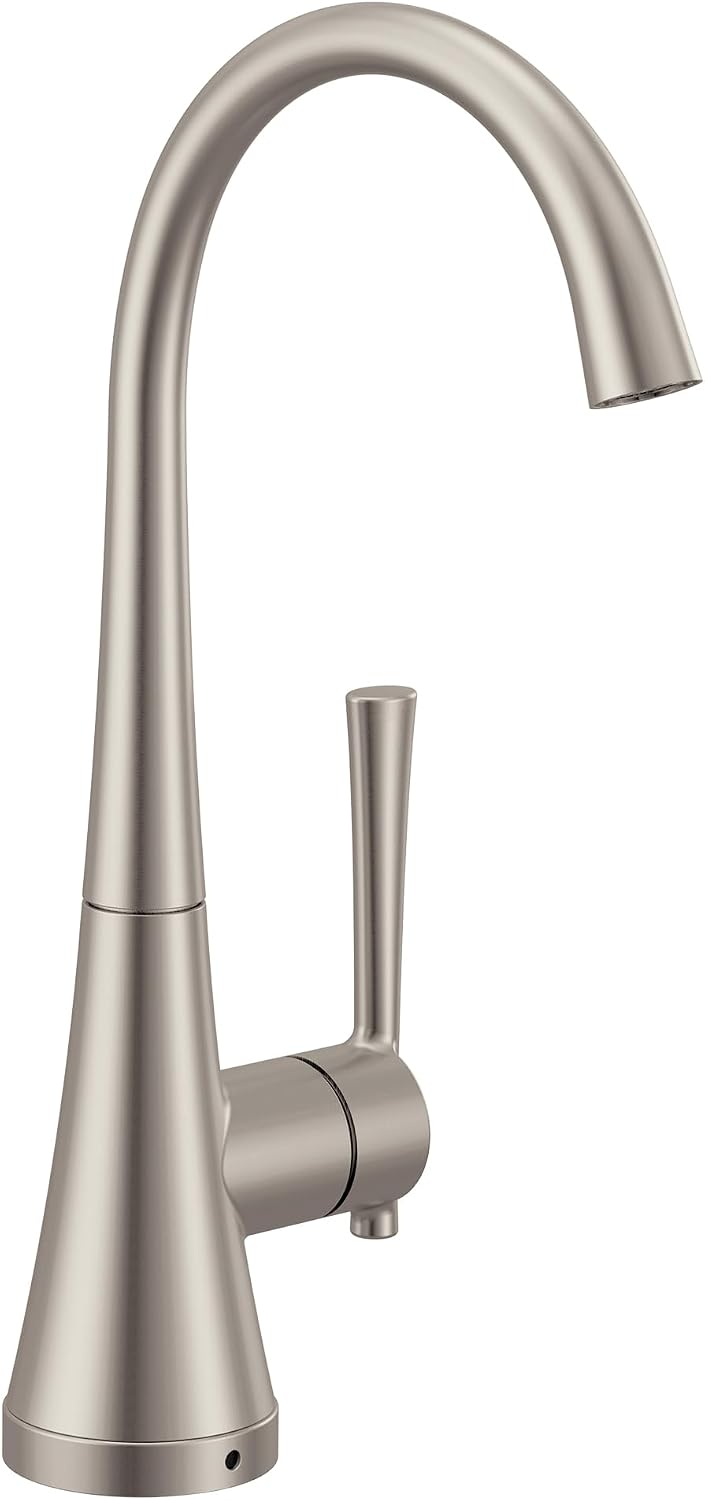 Moen Spot Resist Stainless Kurv One-Handle High Arc Single Mount Cold Water Beverage Faucet with Optional Filtration System, S5560SRS