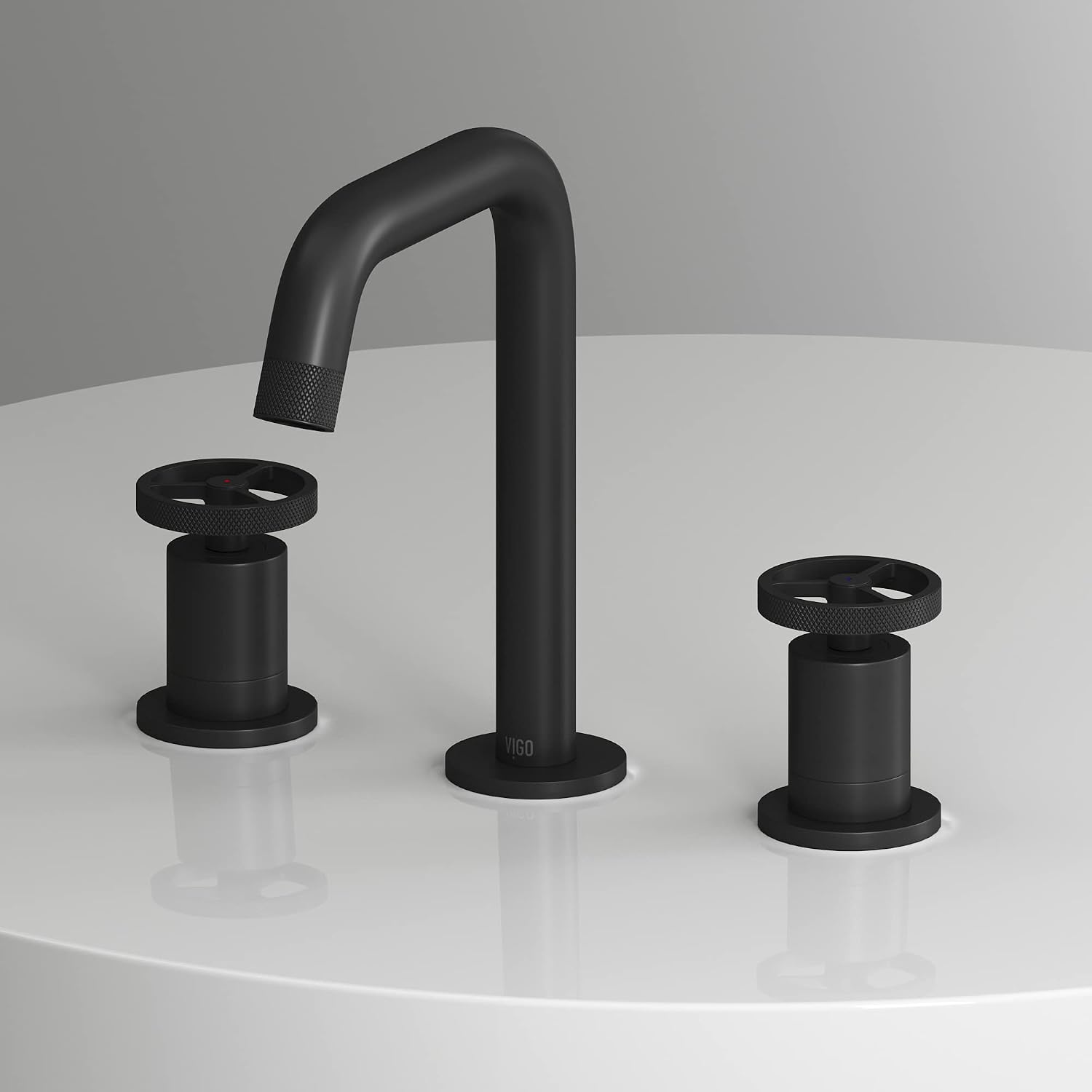 VIGO Cass Two-Handle Three-Hole Mount Widespread Bathroom Sink Faucet, 8-Inch, Matte Black, Modern Design, Solid Brass, 1.2 GPM WaterSense & Ceramic Disc Valve, Corrosion-Resistant