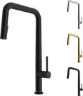 VIGO Parsons 18'' H Single Handle Pull-Down Sprayer Kitchen Faucet in Matte Black-VG02031MB