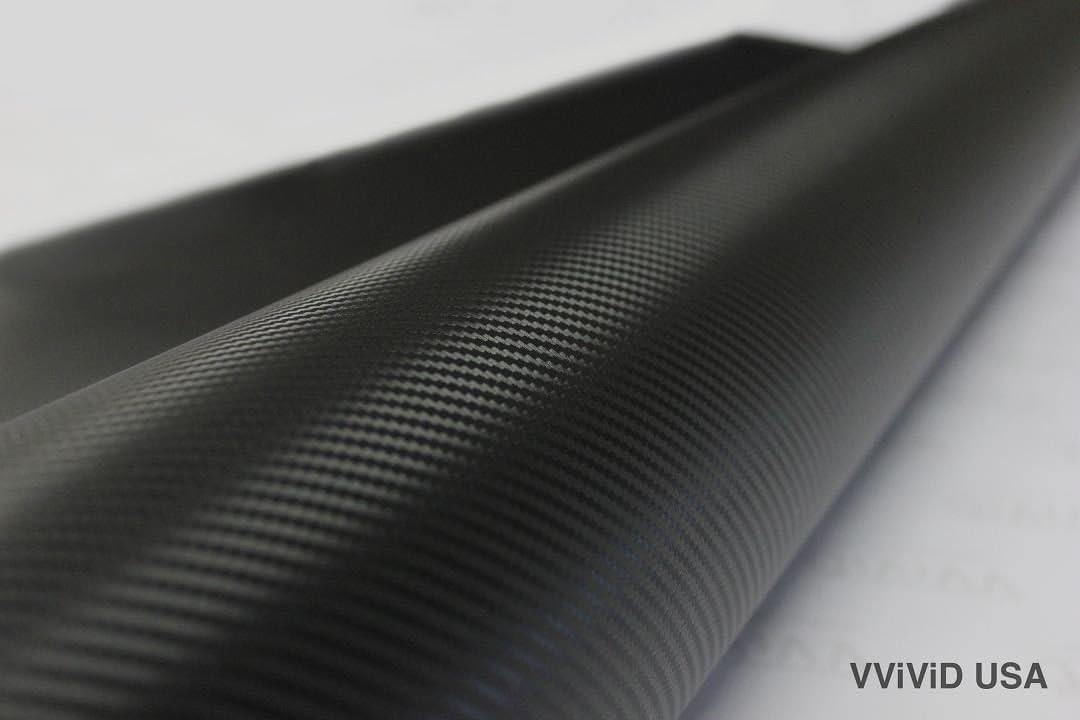 VViViD XPO Black Carbon Fiber Car Wrap Vinyl Roll Featuring Air Release Technology (100ft x 5ft)