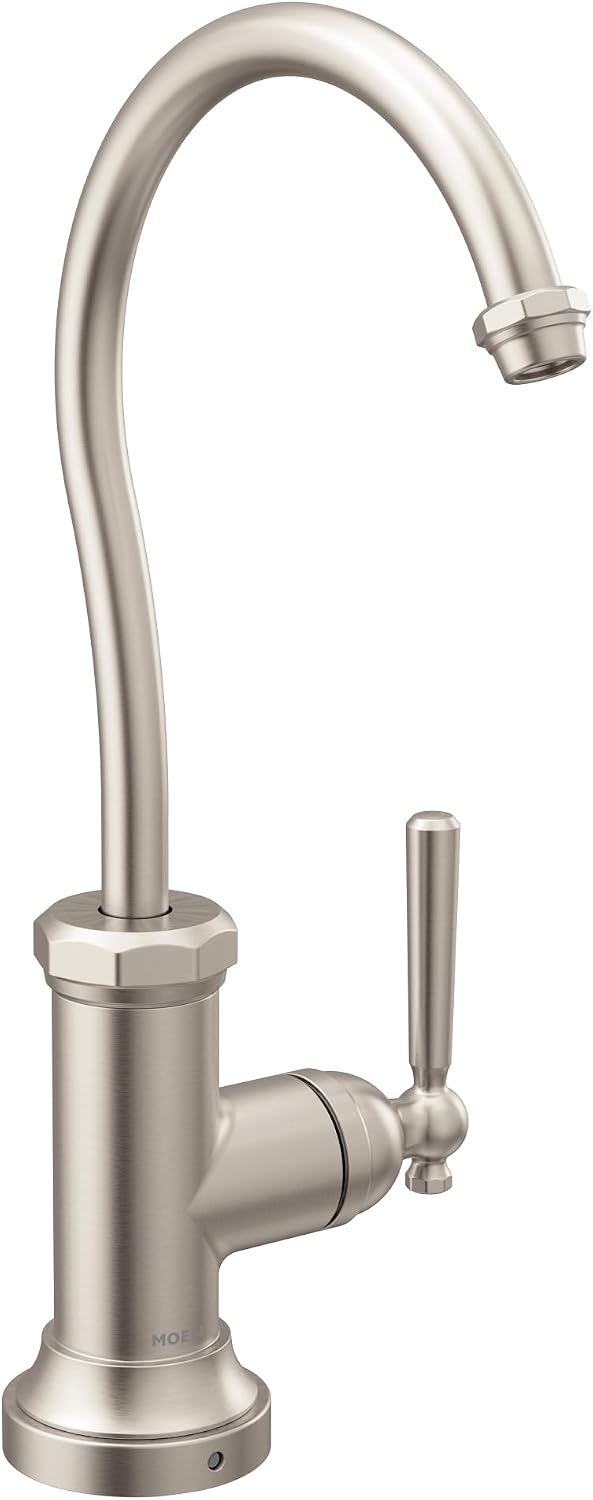 Moen S5540SRS Paterson Sip Industrial Cold Water Kitchen Beverage Faucet, Optional Water Filtration System Available (Sold Separately), Spot Resist Stainless