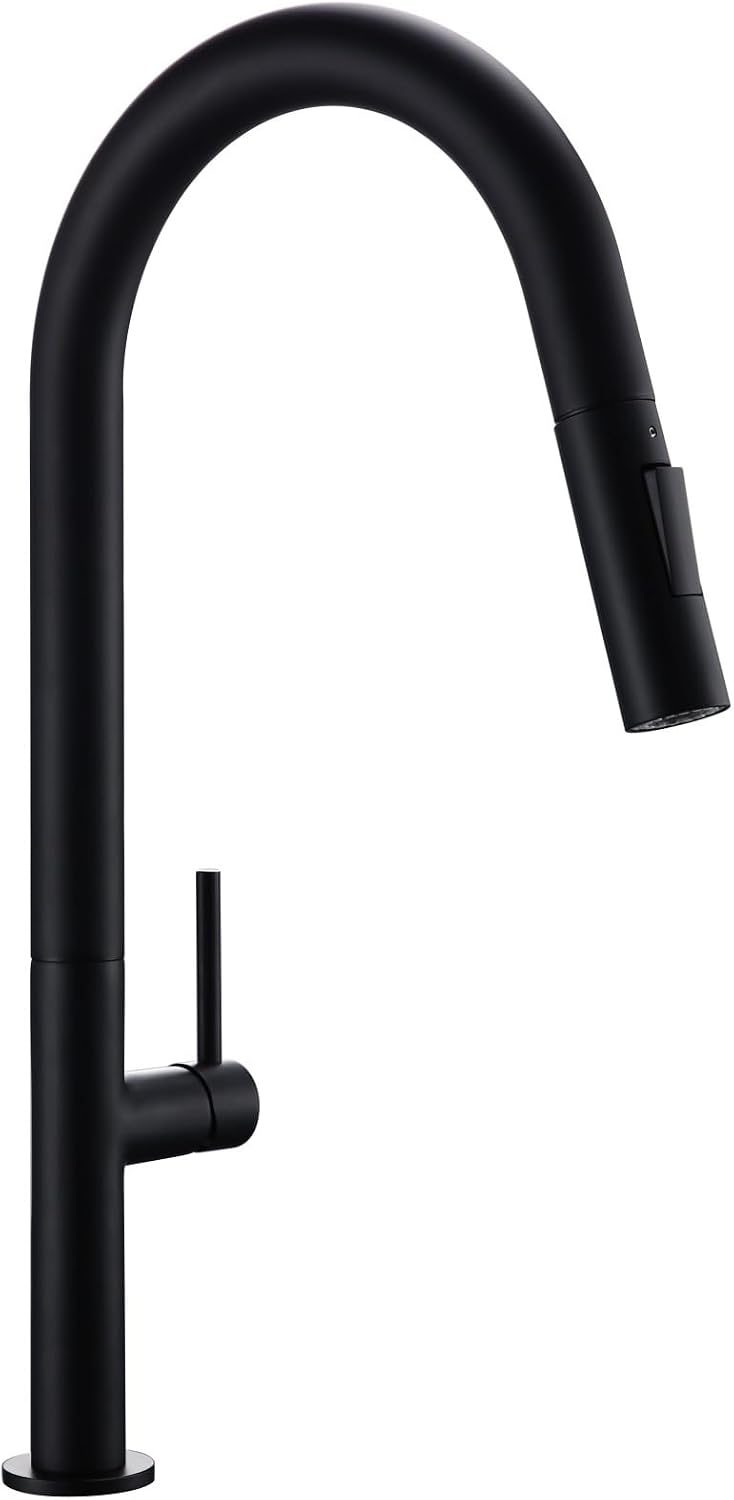Brass 360 Oegree Rotation Kitchen Hot and Cold Water Sink Taps Pull Out Spout(Black)