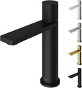 VIGO Halsey Single-Handle Single-Hole Mount Bathroom Sink Faucet, 8-Inch, Matte Black, Modern Design, Solid Brass, 1.2 GPM WaterSense & Ceramic Disc Valve, Corrosion-Resistant