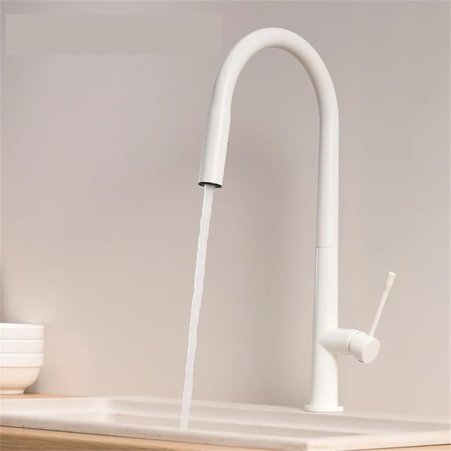 Kitchen Faucet Pull Out Cold and Hot Mixer Tap Single Holde Faucet Kitchen Sink(Chrome)