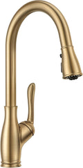 Lava Odoro Champagne Gold Kitchen Faucet with Pull Down Sprayer, Bronze Gold Kitchen Sink Faucet with Magnetic Docking Spray 3-Function, Brass Faucet for Kitchen Sink 1 Hole and 3 Hole, KF271-CB