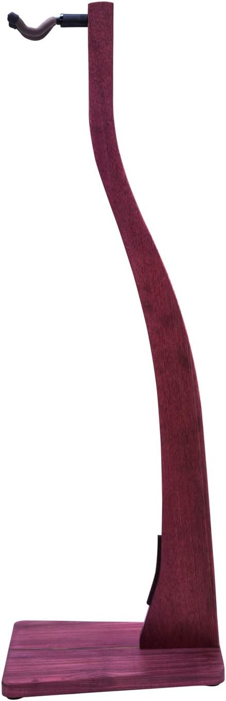 Zither Wooden Guitar Stand - Handcrafted Solid Purple Heart Wood Floor Stands Best for Acoustic, Electric and Classical Guitars, Made in USA